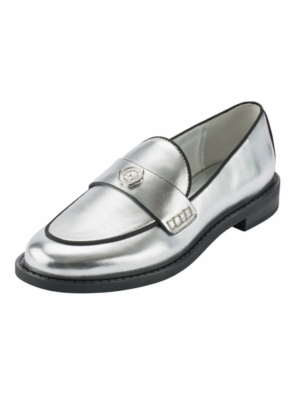 Karl Lagerfeld Paris Rylyn Silver Loafers